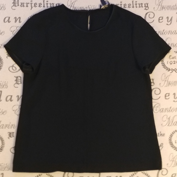 J. Crew Tops - J Crew Black Drape Black Short Sleeve Top, size 12